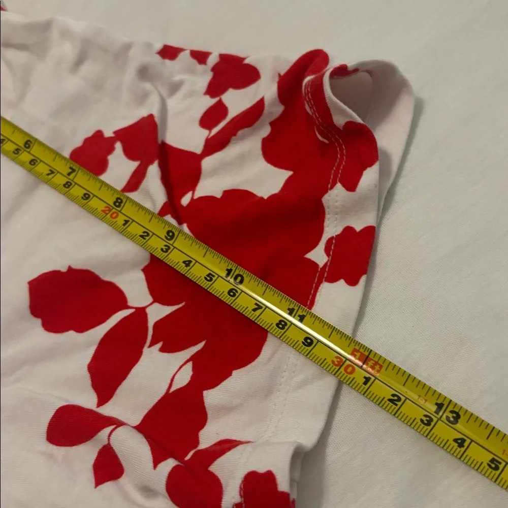 Talbots White & Red Boat Neck Floral Rayon Blend Top SZ 2X plus size work wear - Picture 8 of 11